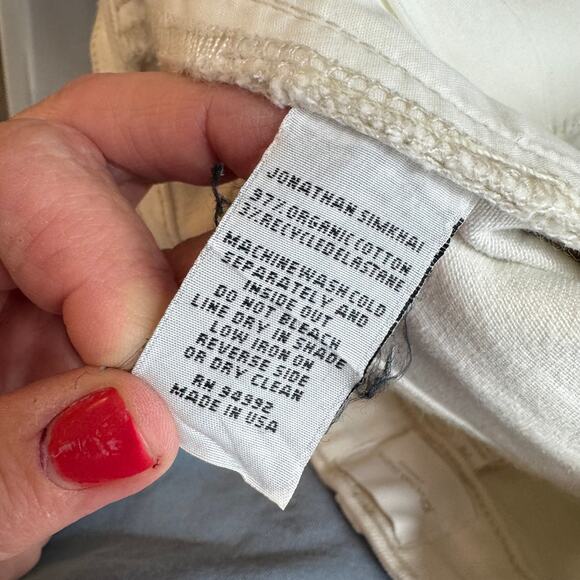 Jonathan Simkhai Metallic Gold Jeans Ankle Slit Skinny Pants Made in USA Size 26 - Picture 6 of 8